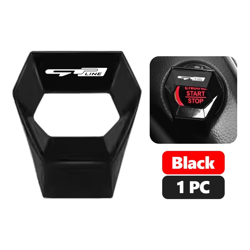 BLUKFA1 Car Interior One-touch Start Ignition Engine Stop Button Switch Button Protective Cover Decorative Sticker Accessories for Kia