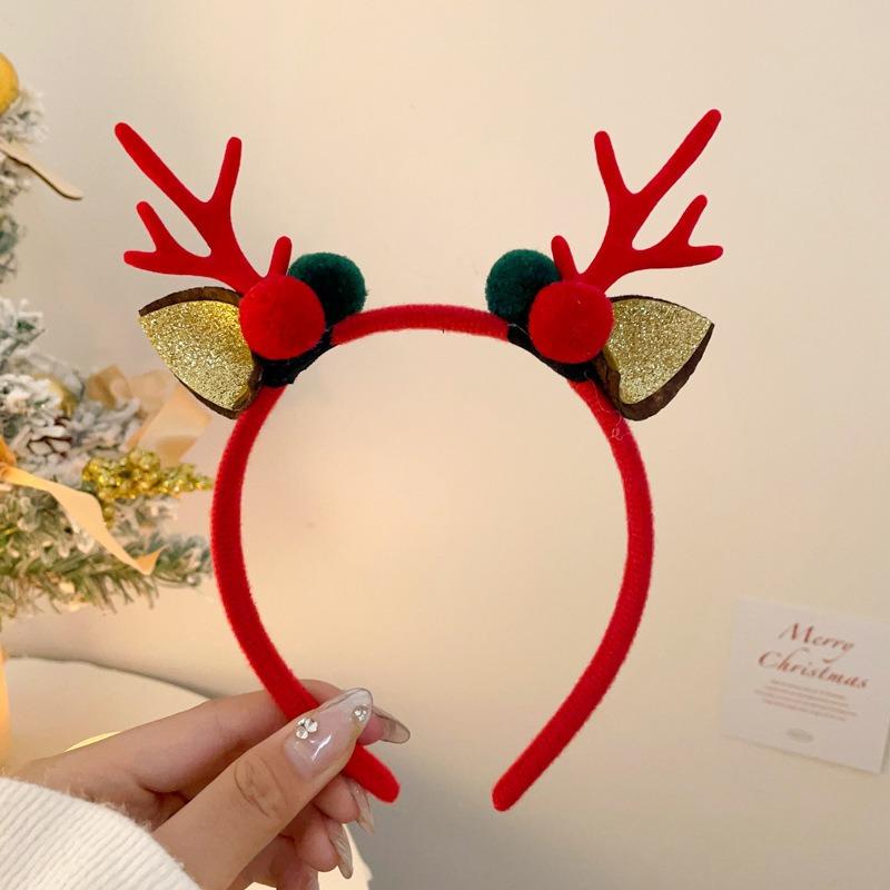 Christmas Hat Children's Bow Hair Accessories Headband Autumn and Winter Plush Hairpin Duck Bill Clip Hairpin Girl Baby Headgear