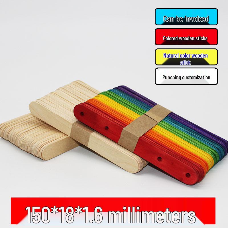 

Natural Wooden Ice Cream Sticks, 150x18x1.6mm, 50 Sticks per Bundle, 5000 Sticks per Case Natural AB Grade 150*17*1.6mm per Case