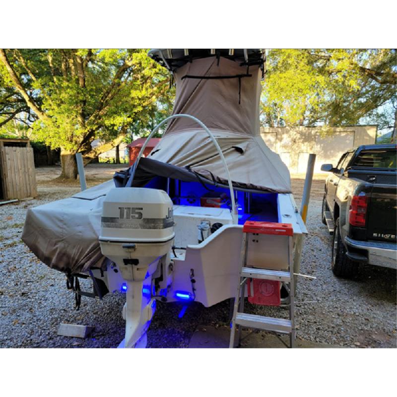 2pcs Blue LED Waterproof Transom Lights Marine Underwater Lamps Stainless Steel