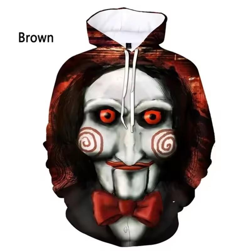 

3D Друк Чоловічі Худі Біллі Маріонетка - Пила Фільм Жахів Страшний Персонаж Вбивця-Пазл Толстовка Повсякденні Пуловери з Капюшоном 3XL