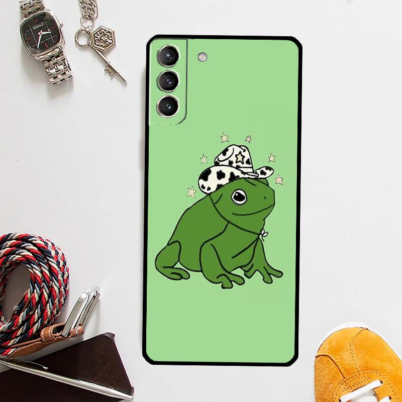 Mint Green The Frog Mushroom Case For Samsung Galaxy S25 Ultra S20 S21 S22 S23 Plus S24 Ultra S9 S10 S25 FE Cover Coque