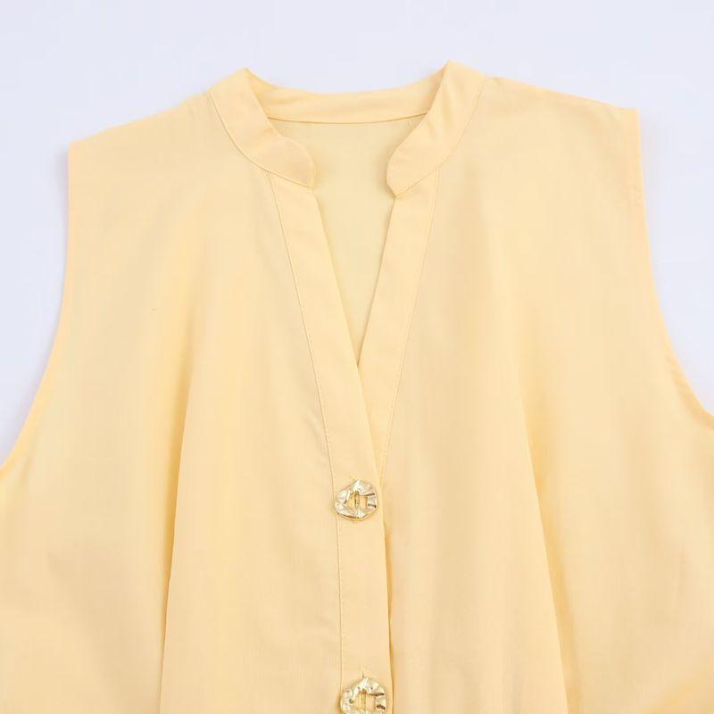 Kaslead New Women Clothes Western Style Fashion With Belt Poplin Midi Dress 5029128