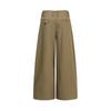 26001 American Trendy High Street Neutral Draped Old Money Style Button Fly Loose Tapered Casual Trousers