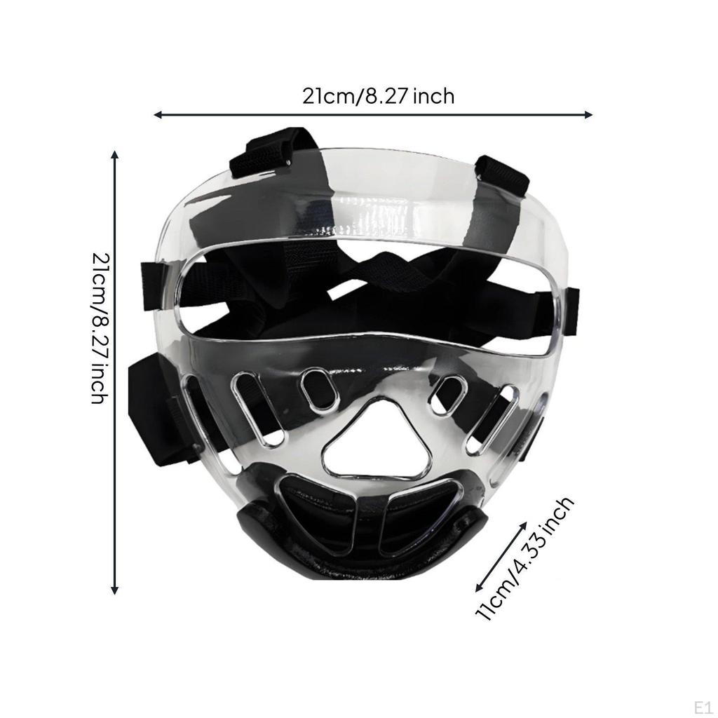 Taekwondo Face Guard PC Material Transparent Helmet Breathable Detachable