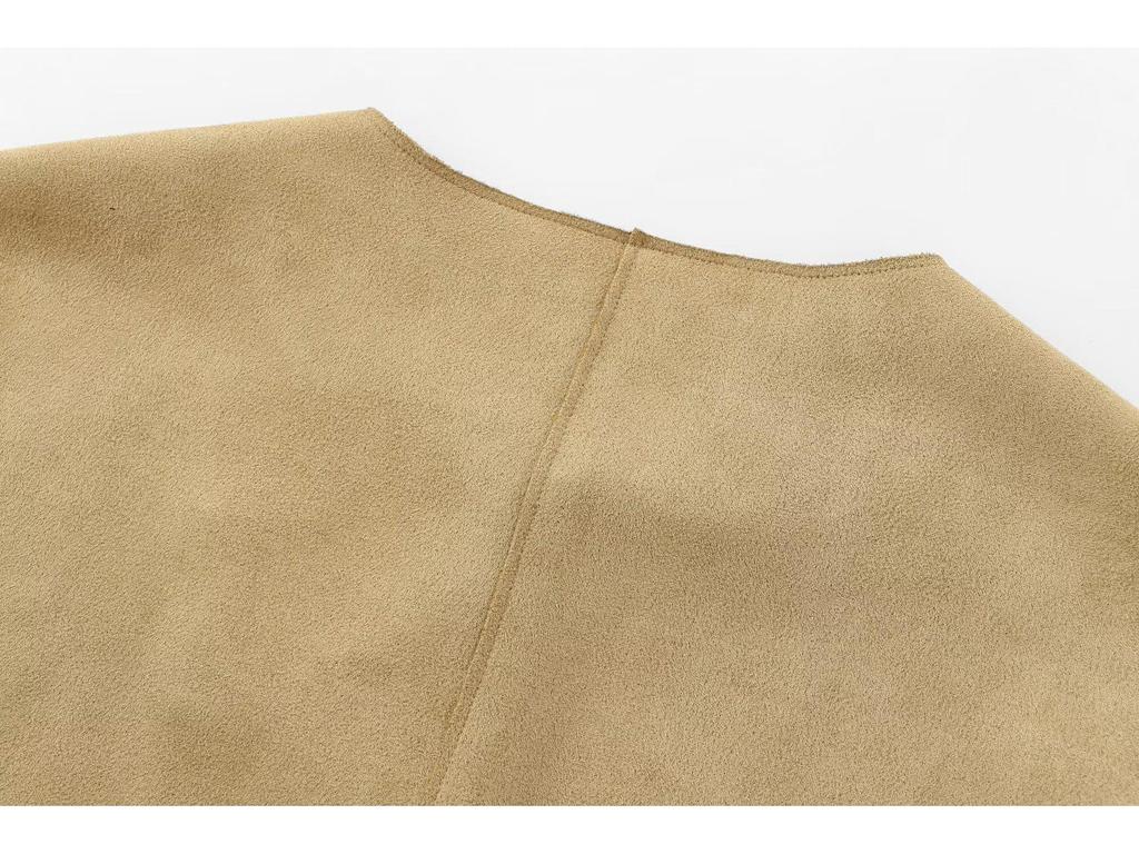 2025 Women's European & American Suede Effect Street Fashion Jacket