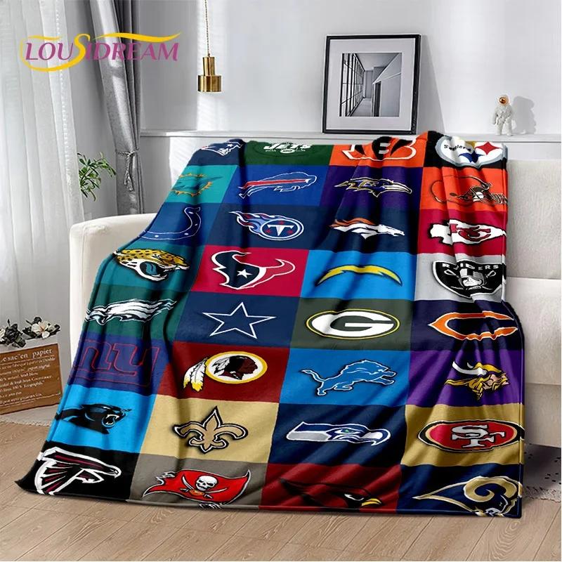 3D American Football Rugby Team Soft Flannel Blanket for Beds Bedroom Sofa Picnic,Throw Blanket for Cover Outdoors Leisure Gift