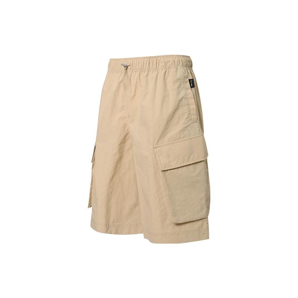 Puma Select Mmq Series Solid Color Large Pocket Work Shorts Unisex Shorts Khaki 536541-67