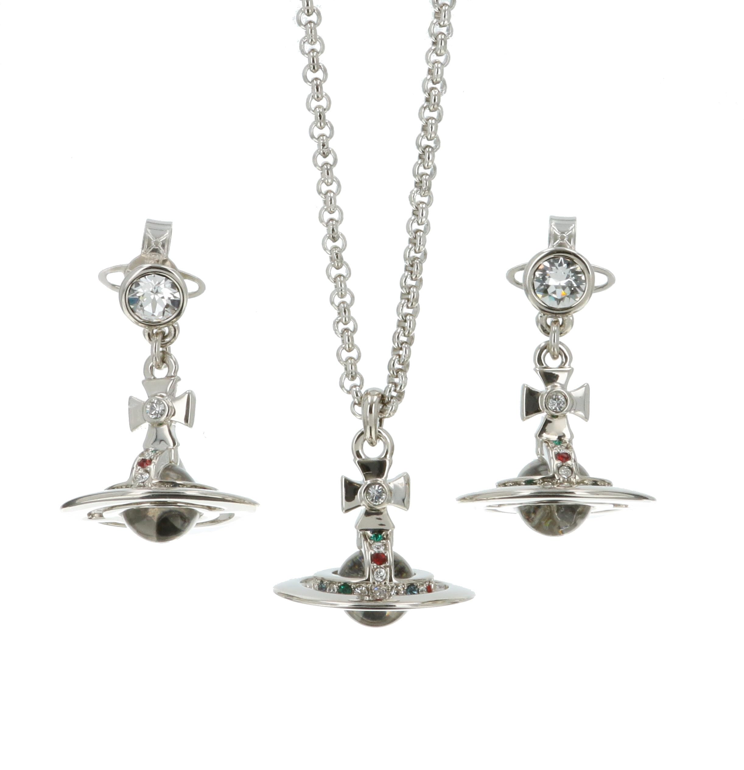 

NEW PETITE Orb Necklace Earrings Set Brass P [Vivienne Westwood] & Women 63020098 & 62020032 [Елемент]