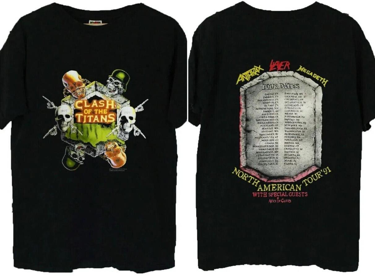 Vintage 1991 clash of the titans north american tour T-shirt size S-5XL XXXXL