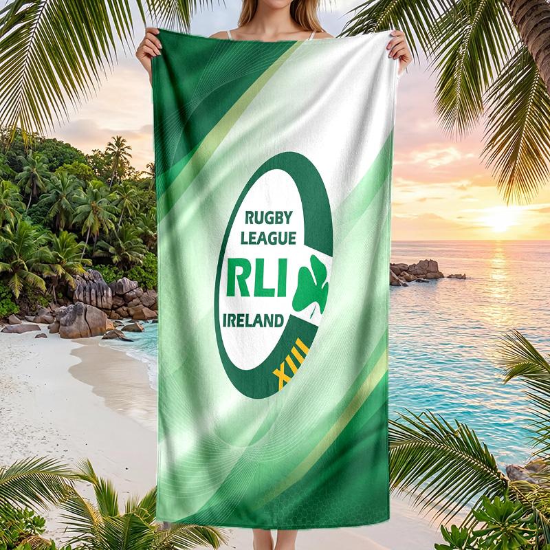 Ireland Rugby Fashion Beach Towel Portable Soft Quick Dry Towel For Swimming Camping Holiday Use