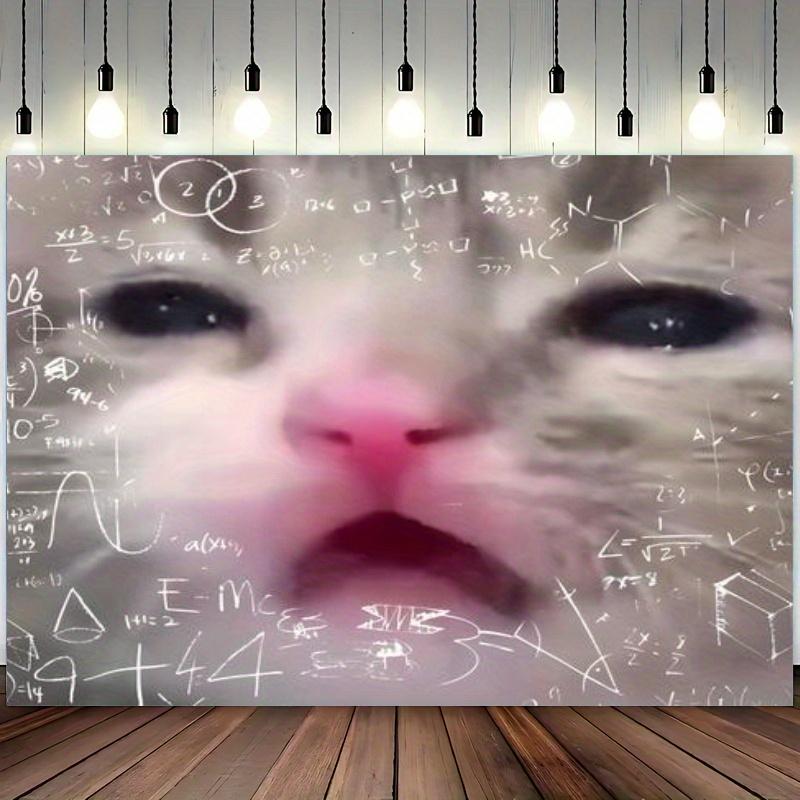 Математический Кот Гик Арт Гобелен Идеально для Уникального Стильного Игривого Вдохновляющего Домашнего Декора с Гик-Шармом 74x94cm(29x37in)