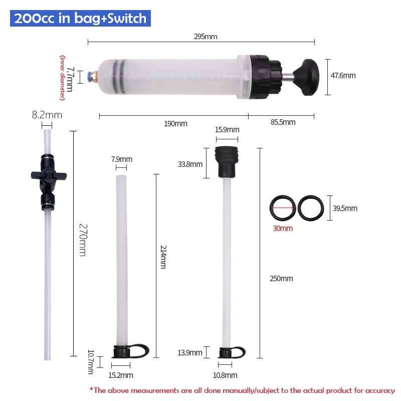 Car Oil Fluid Extractor Filling Syringe Auto Oil Change Syringe with Hose Manual Fuel Fluid Oil Change Evacuator Pump
