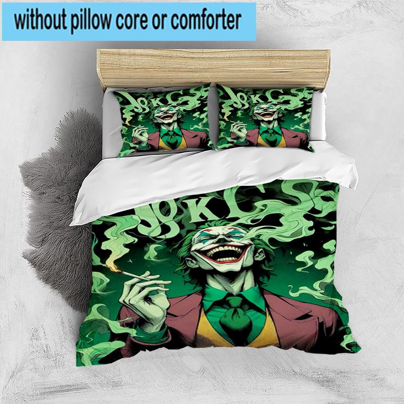 3PCS Cool clown Pattern 3pcs Bedding,Including 3PCS Duvet Cover And 2pcs Pillowcases Perfect for Christmas,Ideal for Bedroom, Dormitory