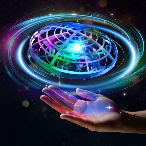 DEERC Flying Ball Drone Toy with Gesture Control, Colorful LED Lights, Five Sensors, Obstacle Avoidance, 360-Degree Rotation, Automatic Hovering, and