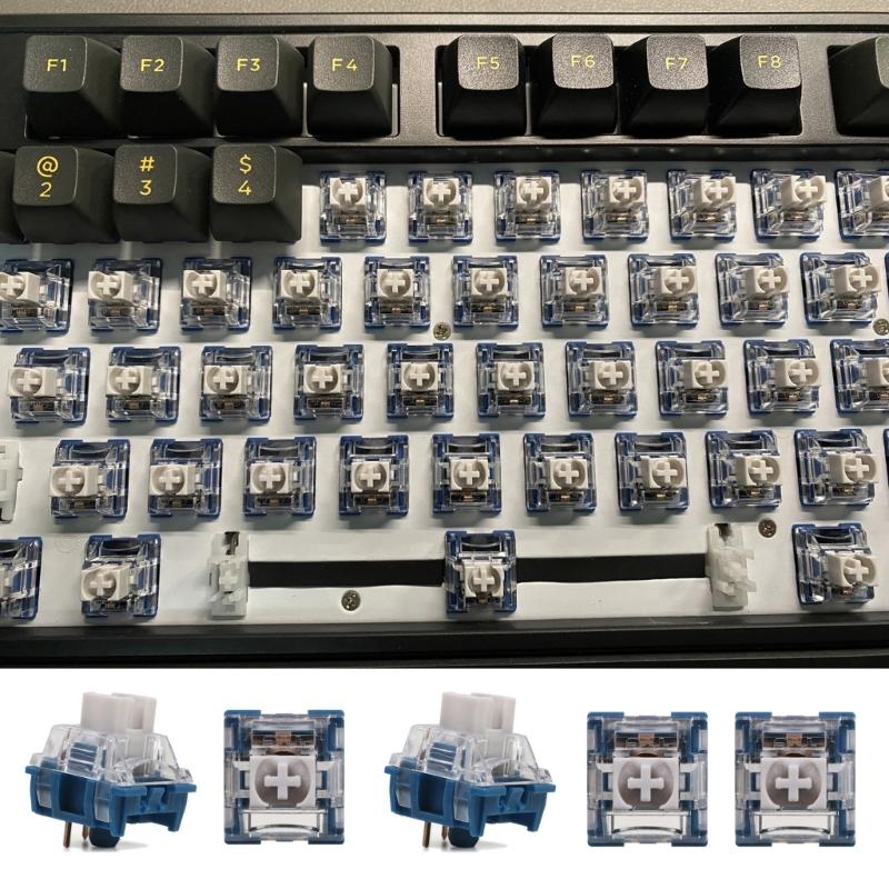 TTCs Silence Bluish White V2V3 Switches 3Pin Tactile Silence for Mechanical Keyboards Mute 2 Gold Plateds Spring Axises