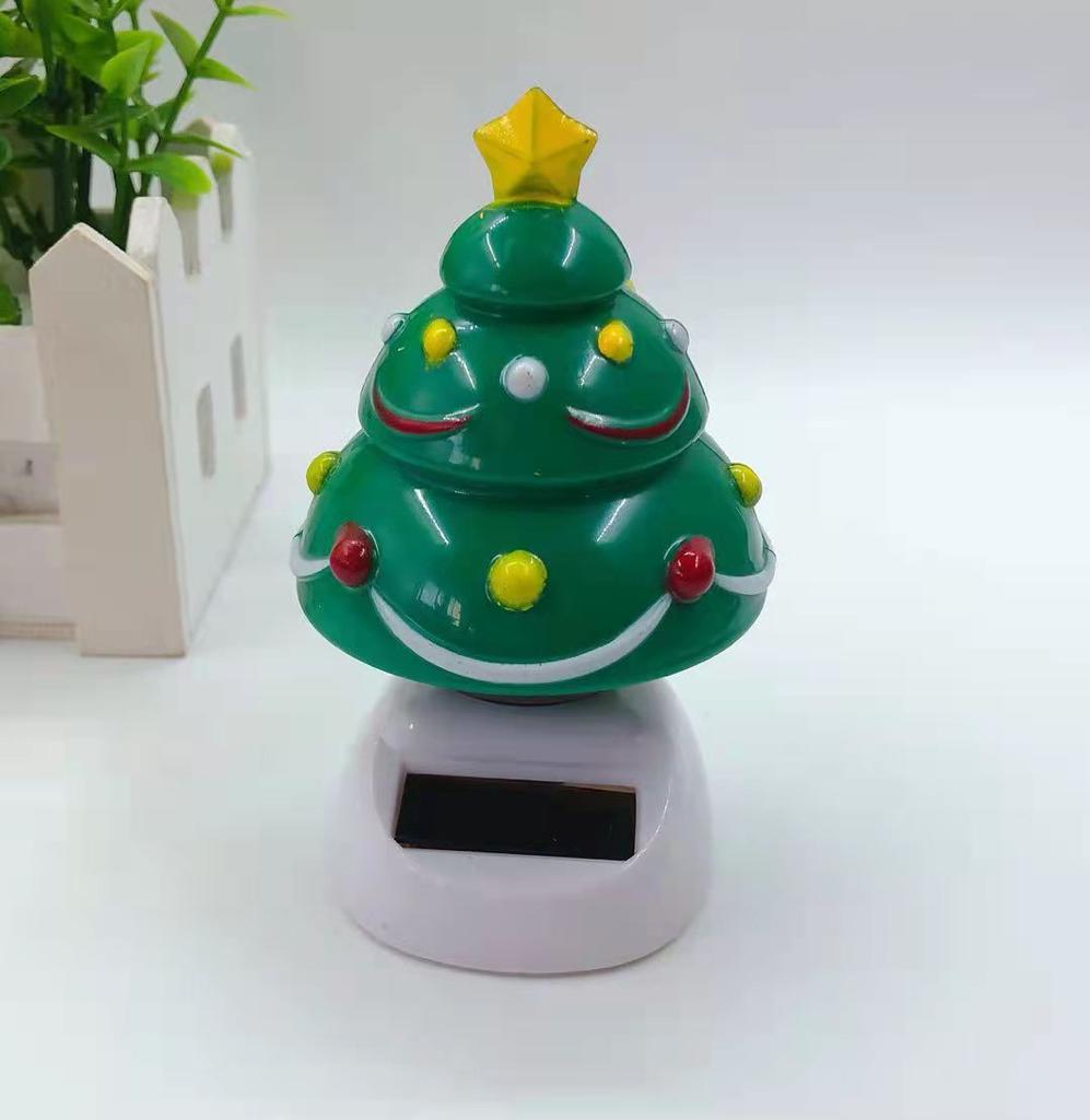2022 Christmas Cute Car Ornament Solar Dancing Christmas Tree Snowman Santa Claus Elk Automatic Swing Car Interior Decoration