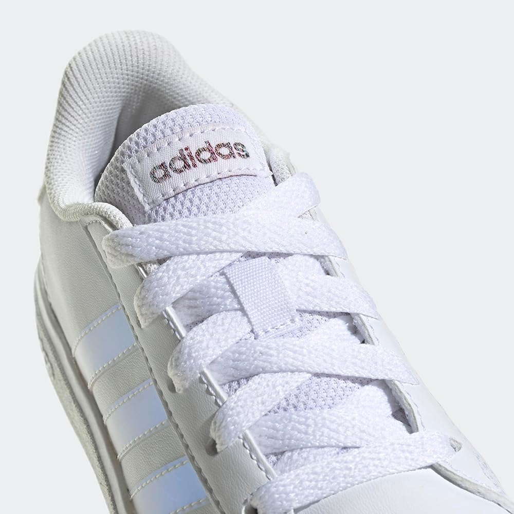 Adidas Kids Grand Court 2.0 Sneakers White Iridescent Footwear Size 17.5 cm