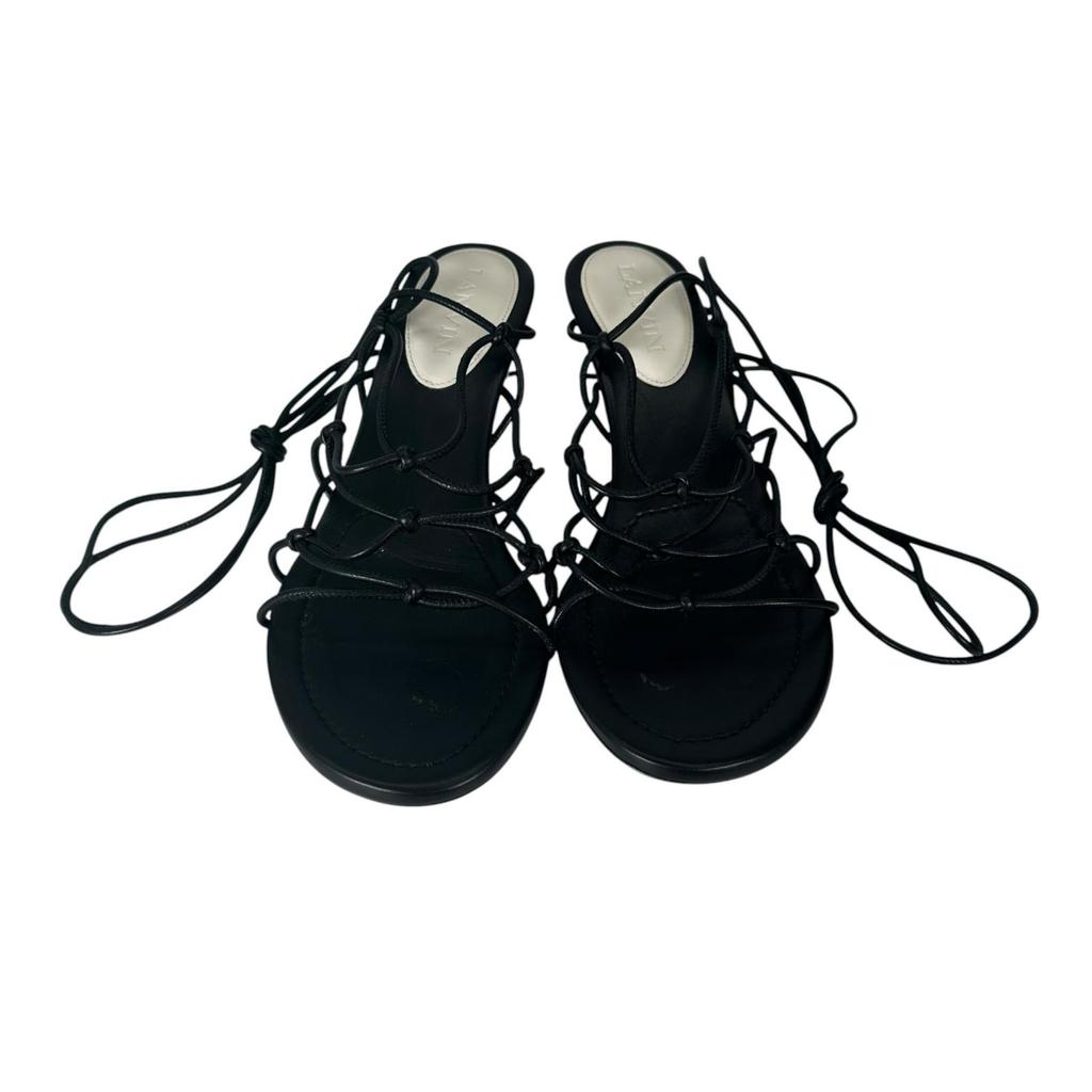 Lanvin (38) Sandalias de Mujer con Cordones Negras