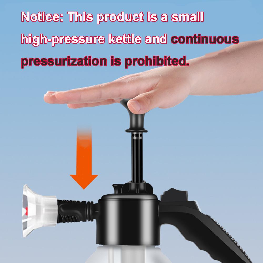 Car Snow Foam Sprayer, Two Nozzles Spraying Can Watering Pot, Hand Pump Pressure Spray Bottle for Cleaning Car Wash 2L