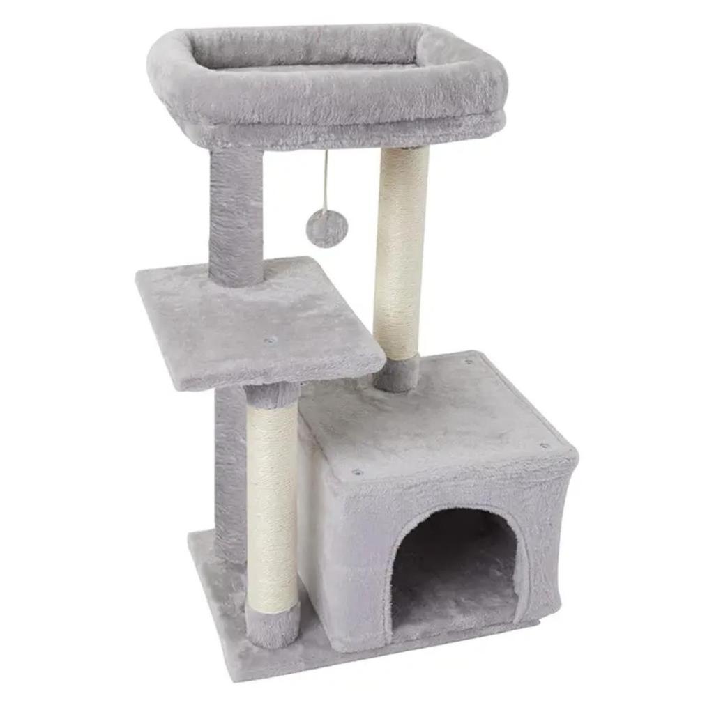Integrated Cat Tree: Climbing Frame, Scratching Post, Bed, and Jumping Platform – Large Pet Toy