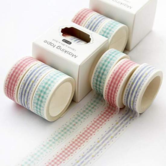 YUBBAEX 3 Rolls of Masking Japanese Super Perfect for Gift DIY and Notebook Decorations Tape, Print, Cute, Thin, Wrapping, Crafts, (Lace Pattern)