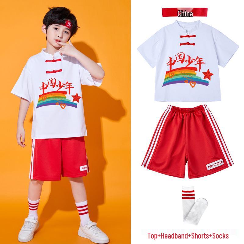 Children's Chinese-Style Cheerleading Costume for Kindergarten and Primary School Performances