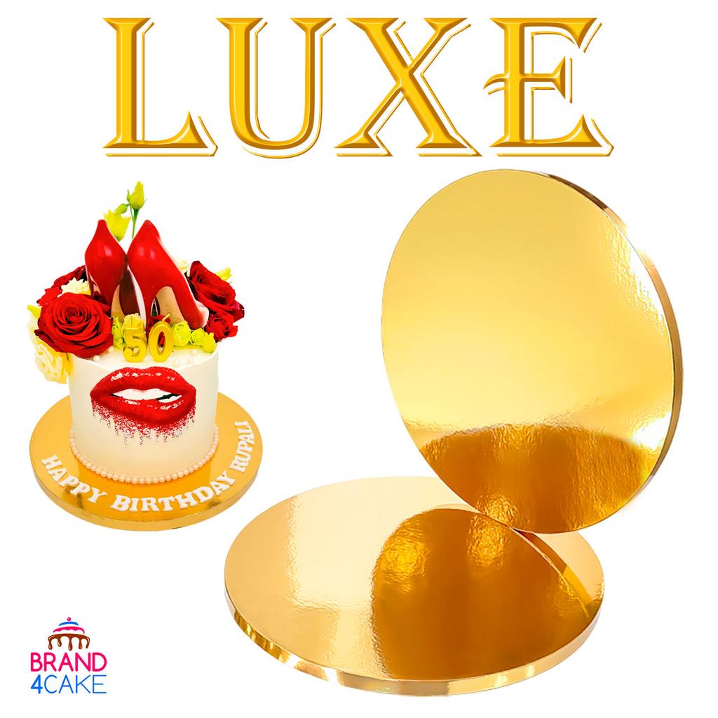 Cake board base gold 26 cm 1,2 cm set 10 pcs cake drum round luxe brand4cake