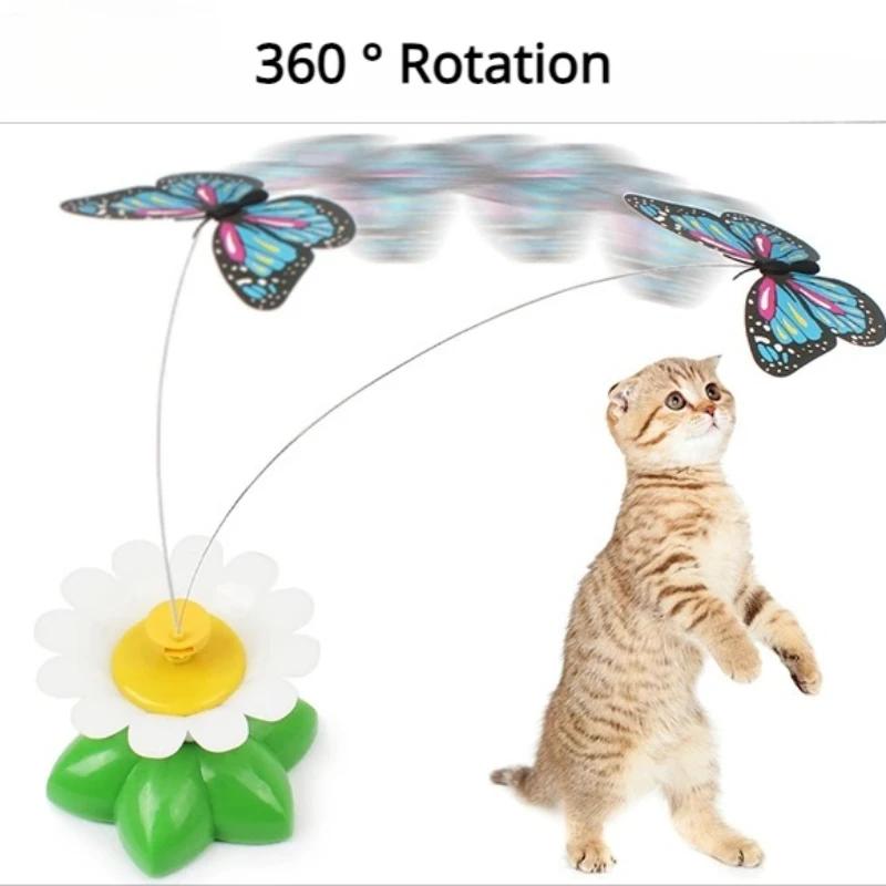Katzenspielzeug Rotierender Elektrischer Fliegender Schmetterling Fliegender Vogel Automatisches Katzen-Teaser-Spielzeug Intelligentes Training Lustiges Spielzeug Haustierbedarf