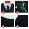 Kids Boys Chinese Style Formal Suit Set Orchid Embroidered Vest Striped Shirt Pants Gentleman Outfit for Wedding Birthday Party