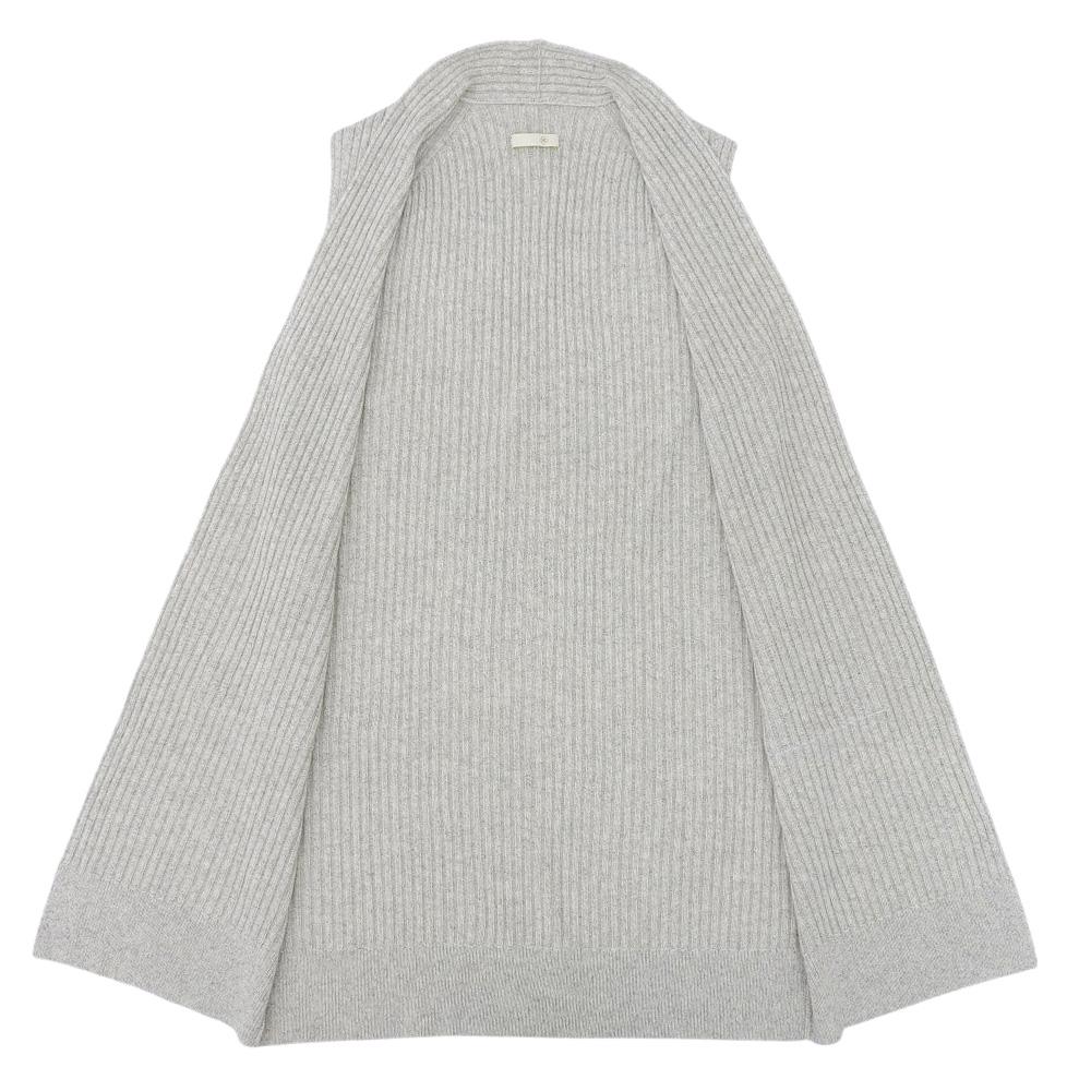 TOYOBOSHI TOYA 100% Cashmere Long Vest Cardigan for Women In White, Grey and Red F 13IT-PC2633 Tops F White Gray MulineUsed