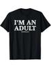 I'm AN ADULT Printed Men's Casual Short Sleeved Round Neck T-shirt Suitable for Summer Outdoor Street T-shirt - Men's Summer ...