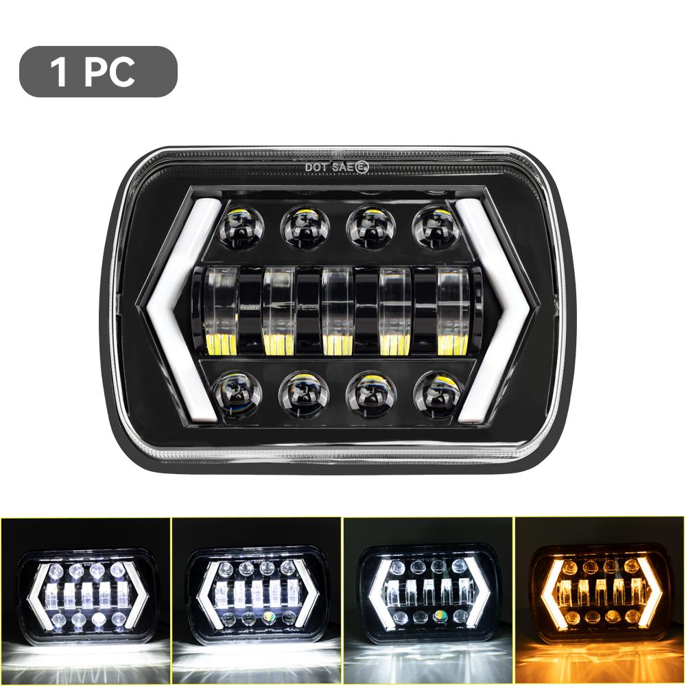 For Cherokee XJ Wrangler YJ Accessories H6054 H5054 H6054LL 6052 6053 Car 110W 5x7 Inch Led Headlights 7x6
