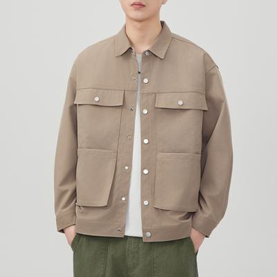 New Japanese Retro Single-breasted Lapel Jacket Light-cooked Shirt Jacket for Men Loose