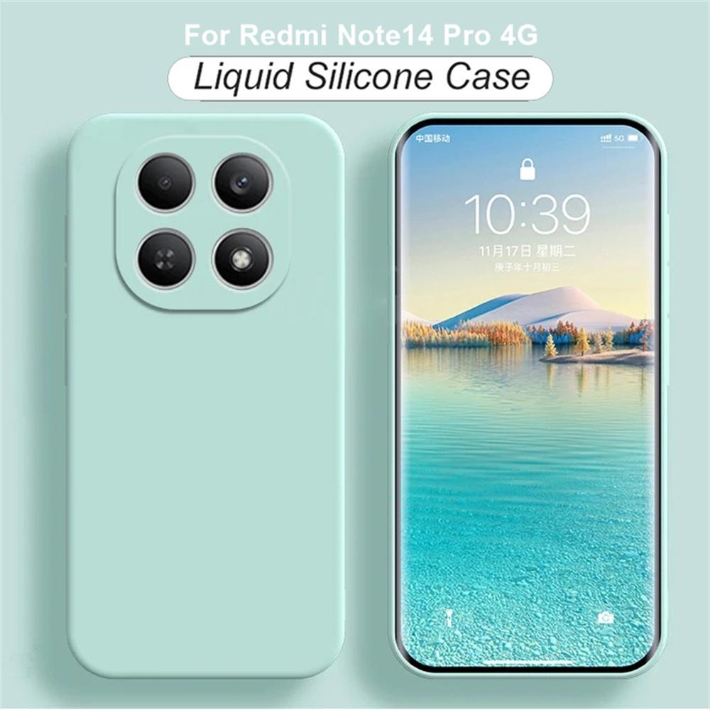 Original Soft Case for Xiaomi Redmi Note 14 Pro 4G Liquid Silicone Luxury Classic Redmi Note 14 Pro 4G Shockproof Cover Funda