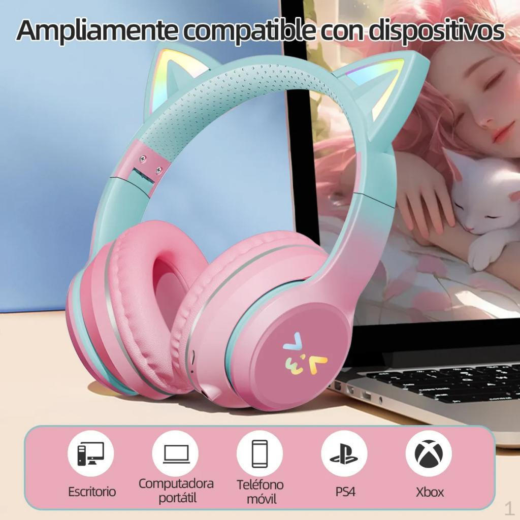 Music Headphones Stereo Gaming for Young Girls Children Teenagers Pink