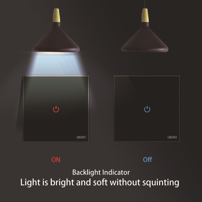 Europäischer Standard Gehärtetes Glas Intelligentes Touch-Wandschalterpanel