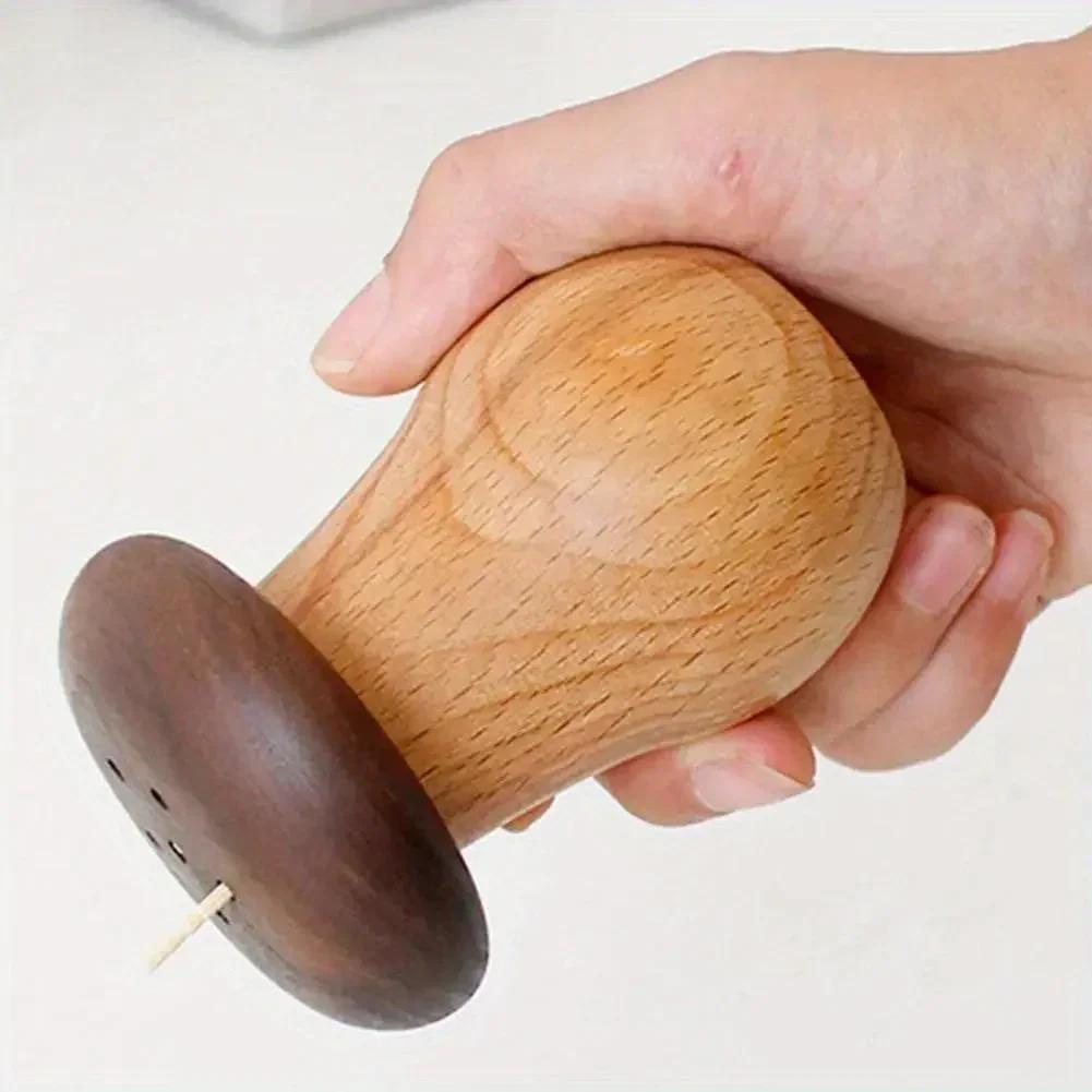 Creative Wooden Toothpick Holder Household Toothpick Box Walnut Double Cute Mushroom Practical Toothpick Jar Toothpick Dispenser