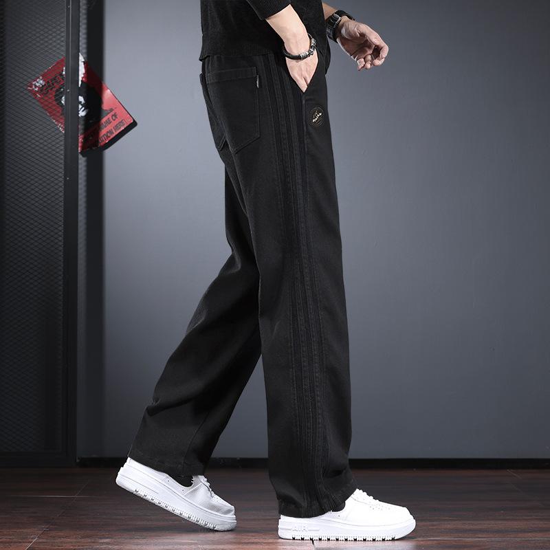 American Retro Men's Jeans New Autumn and Winter Loose Straight Trousers Trendy Washed and Drape Men's Trousers
