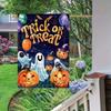 1pc Halloween Garden Flag, Double-Sided Polyester Outdoor Decoration, Pumpkin Lantern Ghost Design, No Electricity Needed, Festive Lawn and Courtyard 