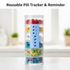 Curved-Back Reusable Pill Tracker Color-Coded Indicators Anti-Slide Design Pill Reminder Portable Creative Medicine Tracker