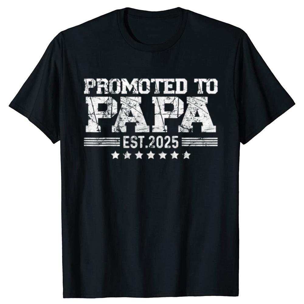 

Funny Promoted To Papa Est 2025 Expect Baby 2025 T-shirts Men Fashion Casual Tshirt 100% Cotton Loose Oversized T Shirt Summe... S разноцветный