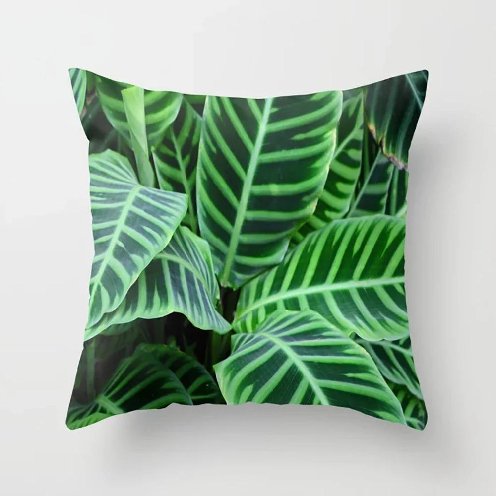 Green Plant Leaf Pillowcase Car Ornaments Office Living Room Home Pillowcase