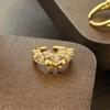 Fashionable Light Luxury Inlaid Zircon Bow Women'S Ring, Elegant Temperament For Women, Holiday Party Jewelry Gift
