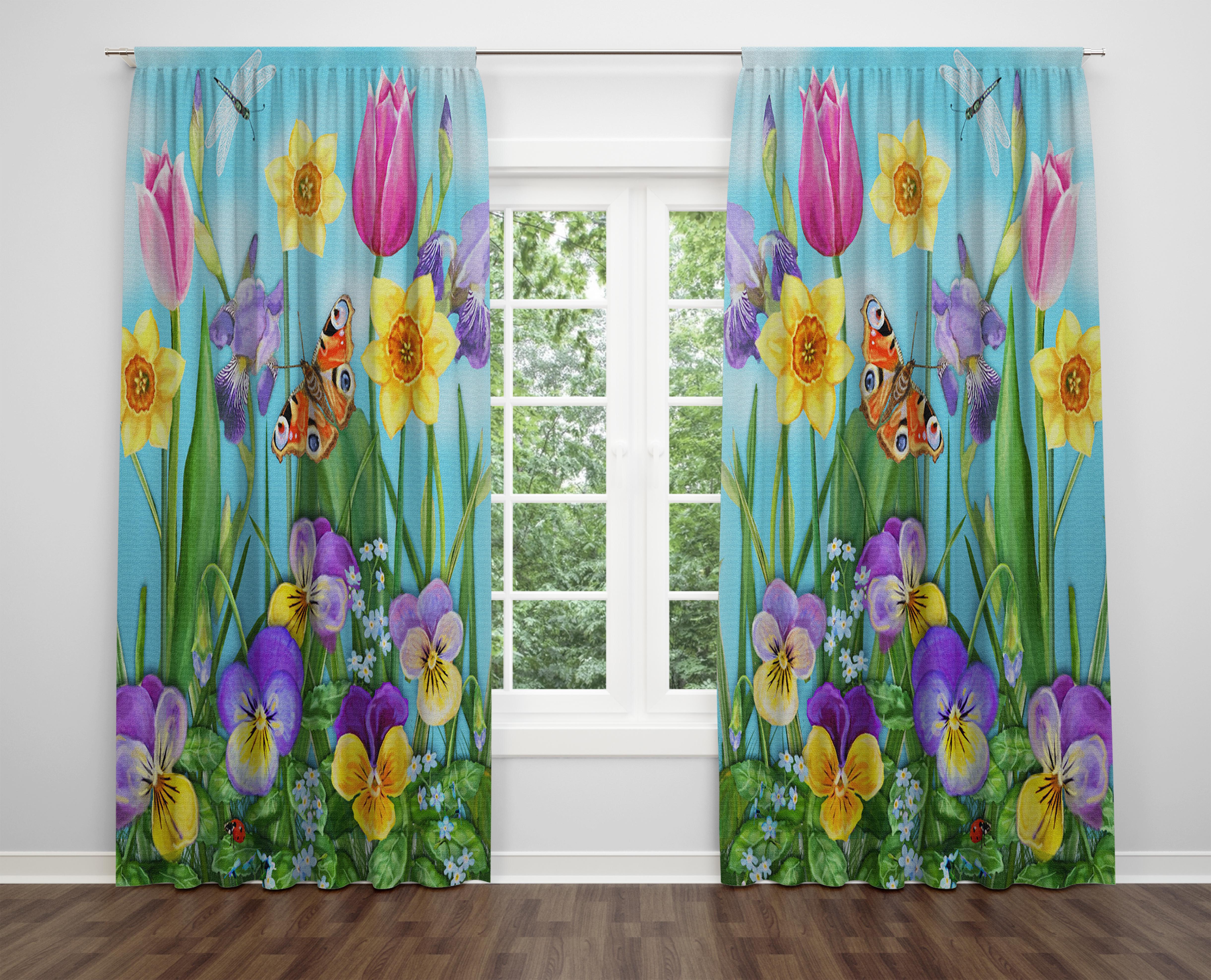 

Декоративний дизайн, високоякісна бавовняна тканина, ви можете вибрати одну або подвійну фіранку з крила 1 piece різнокольоровий