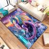 Rainbow Crystal Dragon in Snowy Peaks Patterned carpet, non slip mat suitable for living room and bedroom sofas