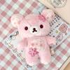 Rilakkuma Sakura Floral Bear Plush Toy Soft Stuffed Cuddly Sleeping Hug Pillow Home Decoration Birthday Gift For Adult Women