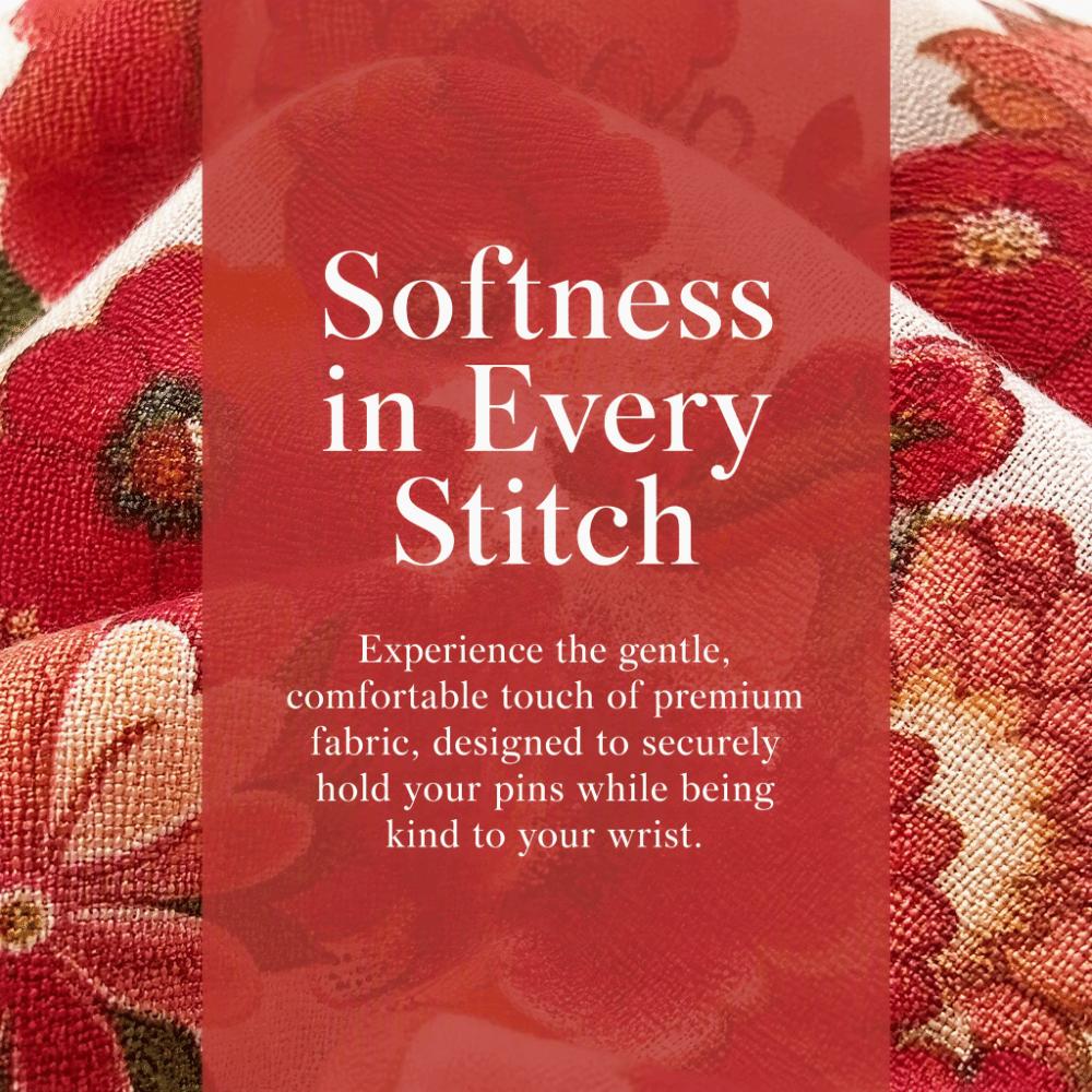 Red Wrist Strap Pin Cushion Diameter 6cm Elastic Strap Pincushion Pumpkin Pin Bag  For Handcraft