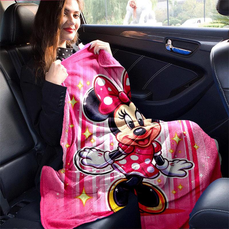 1pc Minnie Printing Blanket - Soft, All-Season Throw for Office Blanket, Car, Travel
