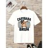 Europese maten Jongens "CAPYBARA BRUH" Grafisch T-shirt - T-shirt met Capybara Ontwerp, Zachte Ademende Stof voor Elke Dag